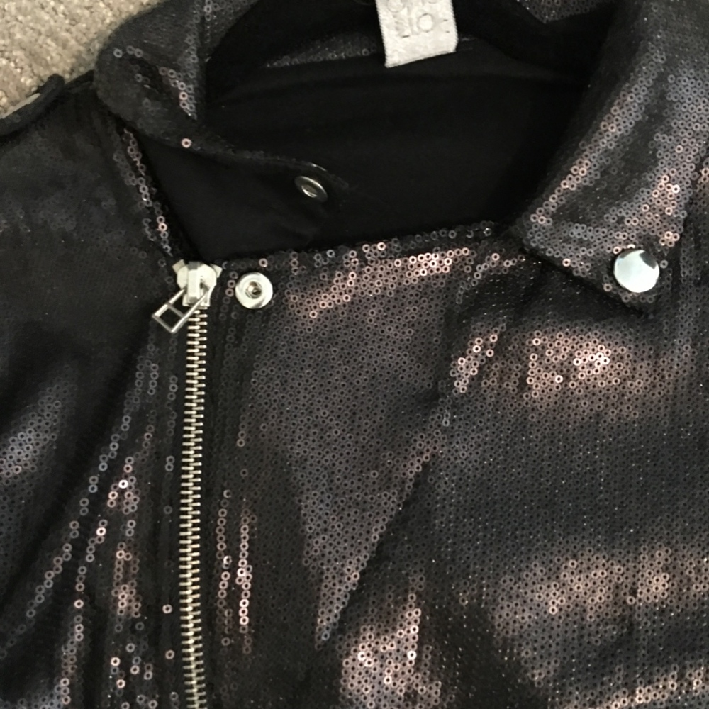 Matte Black Sequins Motto Jacket - image 3